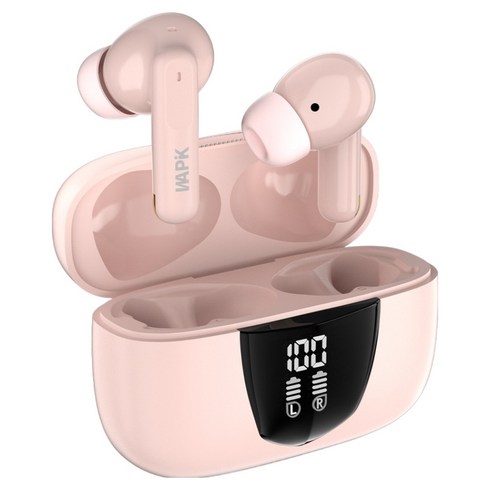 와피크 C타입 커널형 노이즈캔슬링 무선 블루투스 이어폰, 핑크, RS1