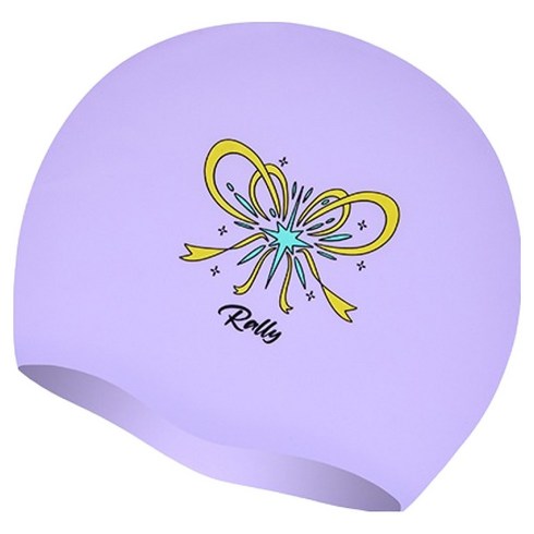 랠리 트윙클 리본 실리콘 수영모자 RRUC507, LIGHT PURPLE, 1개