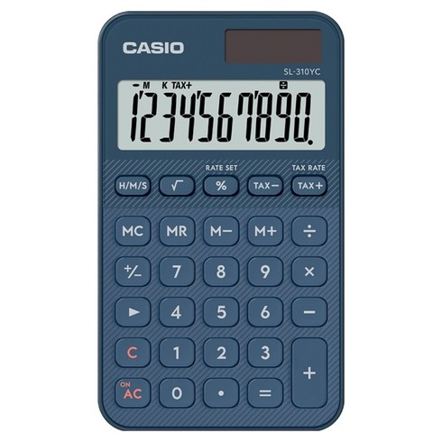 카시오 예쁜 미니 휴대용 계산기 SL-310YC, 1개, 네이비