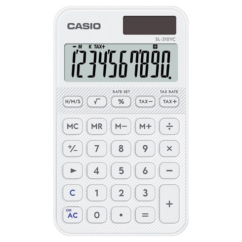 카시오 예쁜 미니 휴대용 계산기 SL-310YC, 1개, 화이트