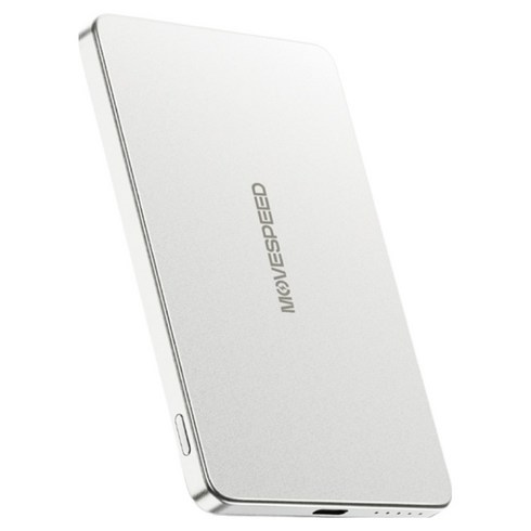 무브스피드 20W 맥세이프 무선 충전 보조배터리 5000mAh, 스노우 화이트, YSPBW05