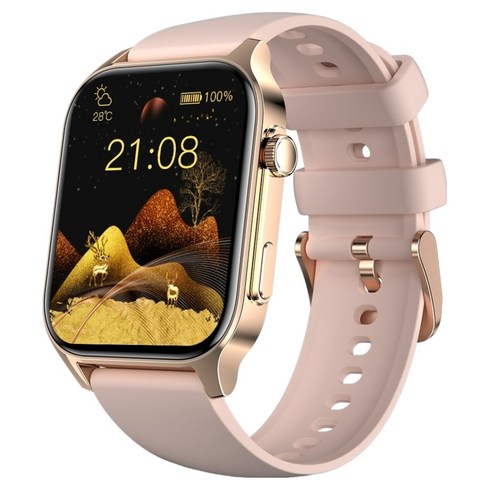 와피크 웨어러블 통화 수신 알림 GPS 운동 블루투스 스마트워치 X5S, 골드, 4.8cm, GPS + 블루투스