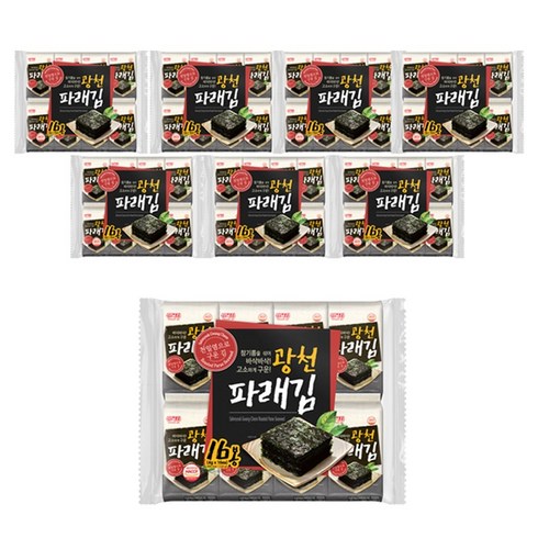삼육김 광천 파래 도시락김, 4g, 128개