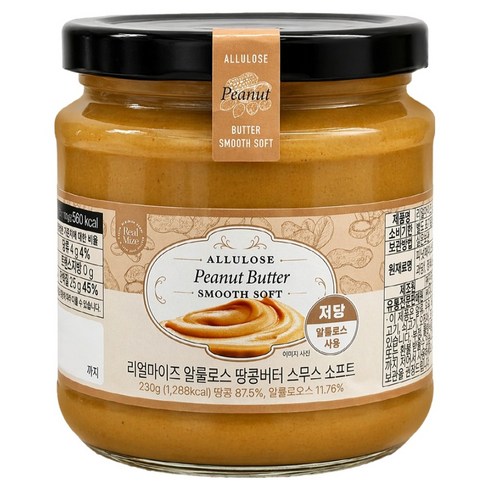 리얼마이즈 알룰로스 땅콩버터 스무스 소프트, 230g, 1개