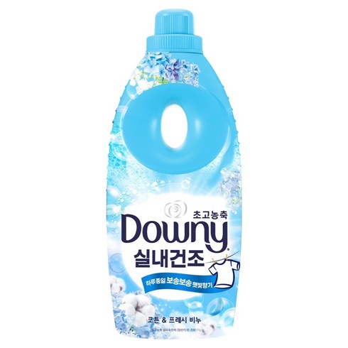 다우니 실내건조 초고농축 섬유유연제 코튼 & 프레시 비누, 1L, 1개