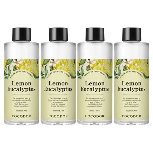 코코도르 디퓨저 리필액, 레몬 유칼립투스, 200ml, 4개