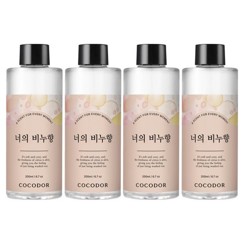 코코도르 디퓨저 리필액, 너의 비누향, 200ml, 4개