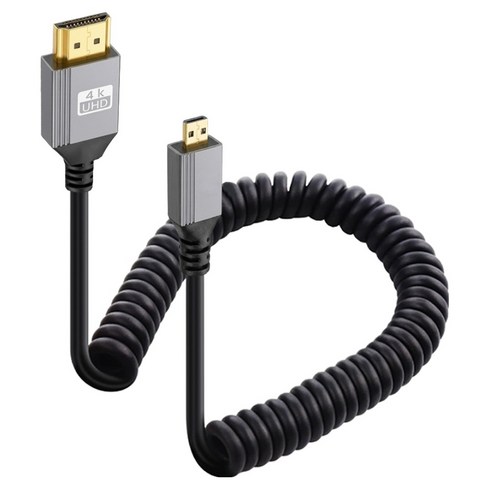 Ytek 4K 60Hz 일자형 HDMI 2.0 to Micro HDMI 스프링 꼬임방지 케이블 젠더, 1개, YT-HMCSP
