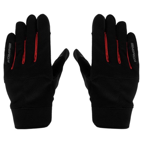 코미네 라이딩 메쉬 장갑 양손착용 세트 GK-261, BLACK + RED