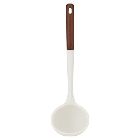 발룬피니 아르보르 플래티넘 실리콘 우드핸들 국자, 아이보리, 1개