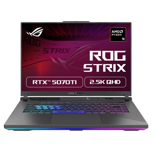 에이수스 2026 ROG 스트릭스 G16 라이젠9 라이젠 8000 시리즈 지포스 RTX 5070 Ti, Eclipse Gray, G614PR-TS126, 1TB, 16GB, Free DOS
