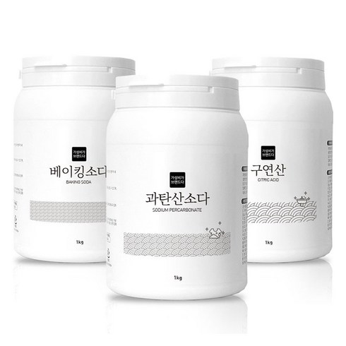 가성비가브랜드다 베이킹소다 1kg + 과탄산소다 1kg + 구연산 1kg 세제 세트, 1세트