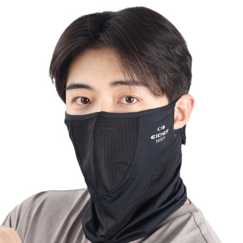 아이더세이프티 자외선차단 냉감 쿨템프 넥마스크, 블랙, 1개