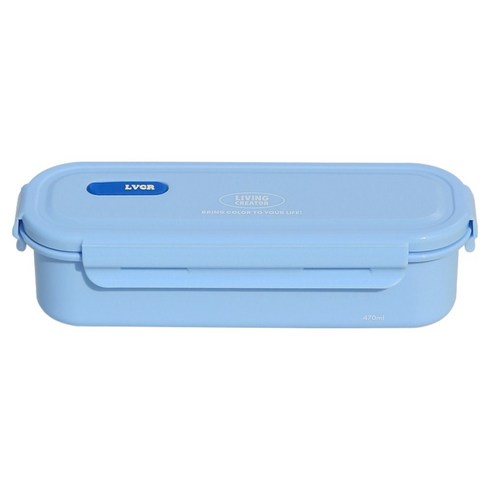 리빙크리에이터 전자레인지 스테인리스 김밥도시락통 지켜롱 파스텔블루, 1개, 470ml