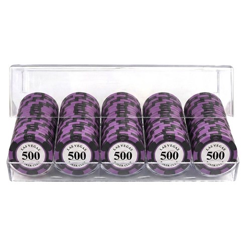 라라해피 국제규격 포커 카지노칩 100p + 하드케이스 세트, 07 숫자 500(칩), 1세트