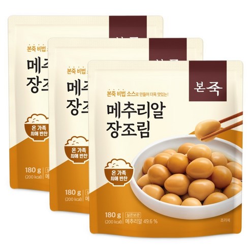 본죽 메추리알 장조림, 180g, 3개