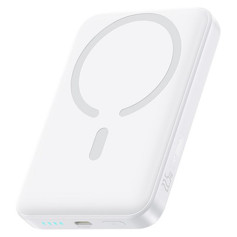 베이스어스 고속 무선 충전 맥세이프 보조배터리 10000mAh C타입, 문화이트, PPFM11-1022