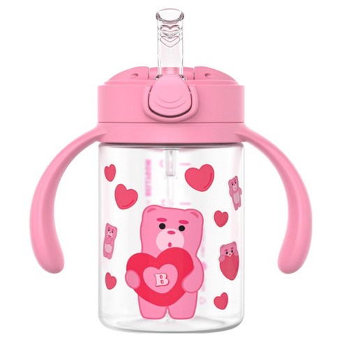 주니 벨리곰 원터치 빨대컵, 핑크, 1개, 200ml