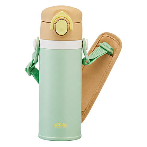 써모스 마이 디자인 보틀 스트랩 원터치 타입 시즌2 텀블러 JOI-351K, 그린, 1개, 350ml