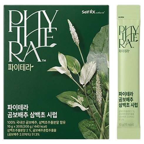 파이테라 곰보배추 삼백초 시럽, 10g, 1개, 30개입