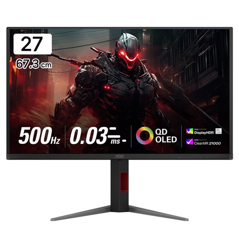 AOC QHD 게이밍 OLED 500 프리싱크 HDR 500 무결점 모니터, 67.3cm, Q27G4KD