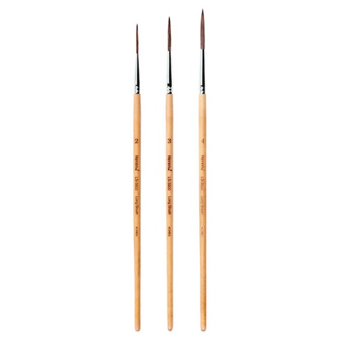 헤렌드 긴 세필붓 낱자루 LS-3900 3종 세트, 1세트, 2호, 3호, 4호