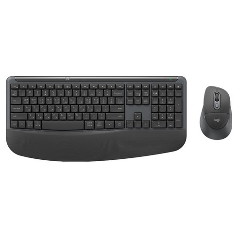 로지텍 Combo 무소음 핸드쿠션 인체공학 무선 키보드 + 마우스 세트, 그래파이트, MK880
