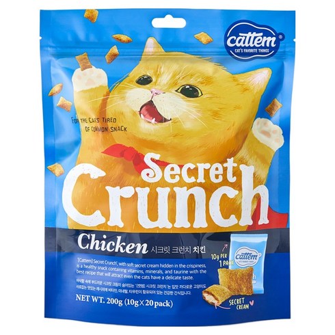 캣템 시크릿 크런치 고기속 츄르, 치킨, 200g, 1개