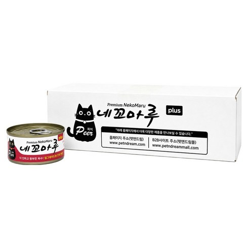 피어 고양이 네꼬마루 플러스 간식캔, 혼합맛(참치/닭고기), 2.04kg, 24개