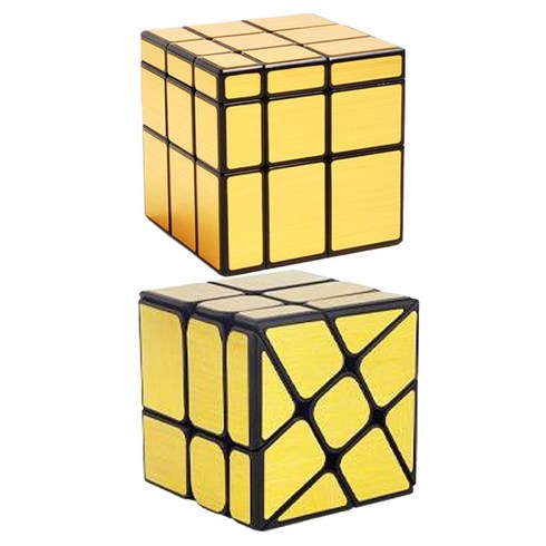 투데이리빙 메탈릭 매직 미러 큐브 2X2 3X3 세트 R99738, R99738F(골드원드밀 2개, 1세트