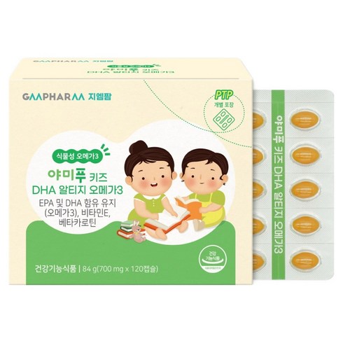지엠팜 야미푸 키즈 DHA 알티지 오메가3 84g, 1개, 120정