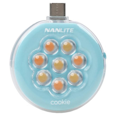난라이트 Cookie C타입 미니 포켓 LED 촬영 조명 플러그인 원형, 1개, 블루