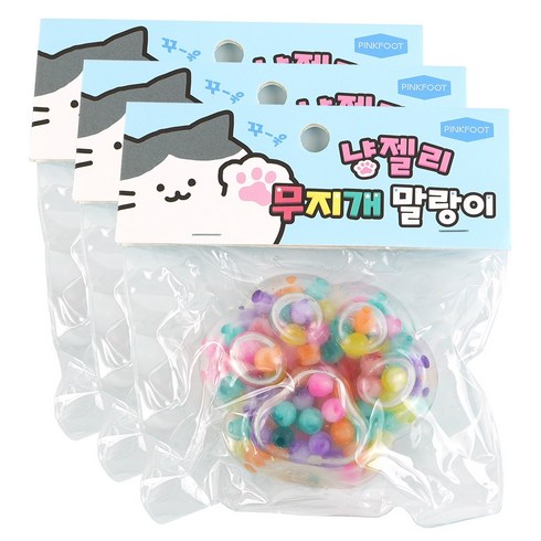 핑크풋 냥젤리 무지개 말랑이 78g, 혼합색상, 3개