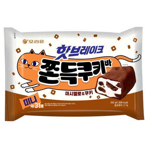 오리온 핫브레이크 쫀득쿠키바 미니 31p, 1개, 352g