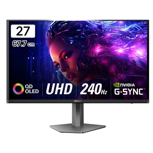 AOC 4K UHD 에이건 게이밍 OLED 240 USB C HDR 400 무결점 모니터, 67.7cm, 276UZD