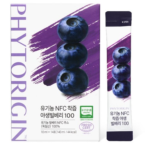 파이토리진 유기농 NFC 착즙 야생빌베리 100, 140ml, 1박스