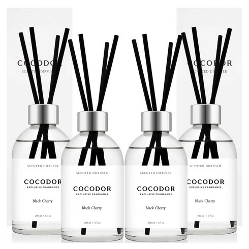 코코도르 화이트라벨 디퓨저, 4개, 200ml, 블랙체리