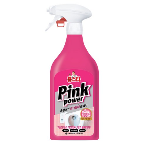 홈스타 핑크파워 욕실변기 핑크물때 클리너, 1개, 500ml