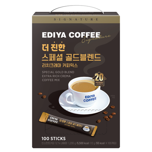 이디야 더 진한 스페셜 골드블렌드 커피믹스, 12g, 1개, 100개입