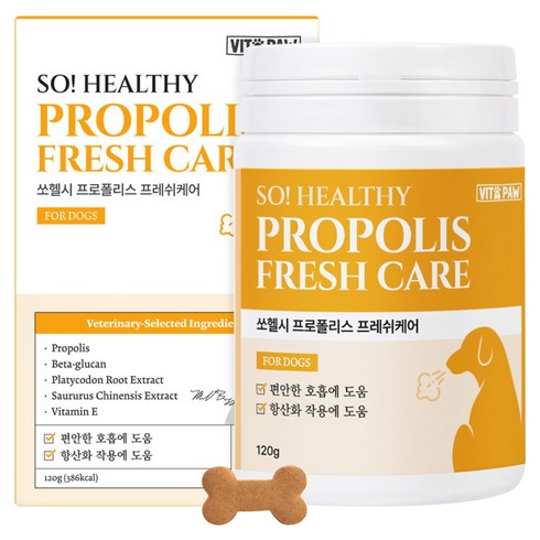 비타파우 강아지 프로폴리스 항산화 구강 영양제, 1개, 호흡기/기관지, 120g