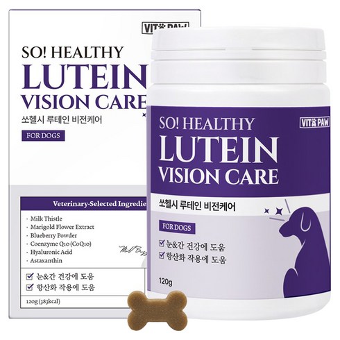 비타파우 강아지 루테인 눈물 자국 냄새 눈 간 영양제, 1개, 눈물개선/눈건강, 120g