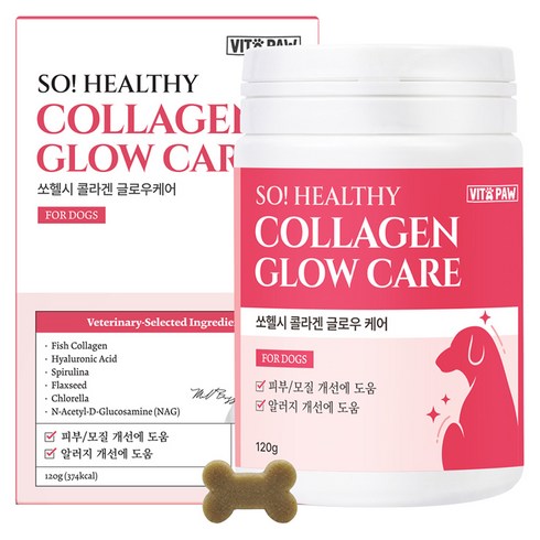 비타파우 강아지 모질 알러지 각질 건조 보습 콜라겐, 1개, 피부/피모, 120g