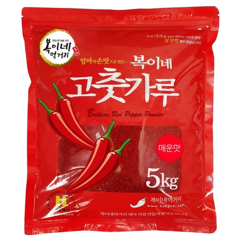 복이네먹거리 중국산 고춧가루 매운맛 찜용 일반, 5kg, 1개