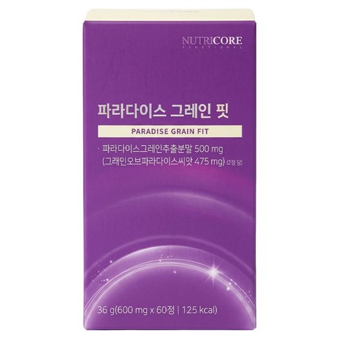 뉴트리코어 파라다이스 그레인 핏 36g, 60정, 1개