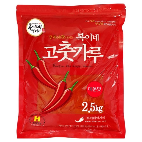 복이네먹거리 중국산 고춧가루 매운맛 찜용 일반, 2.5kg, 1개