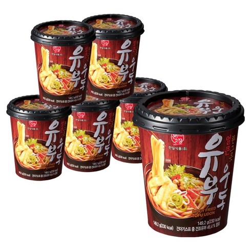 한일본고장 얼큰유부우동 한그릇, 149.2g, 6개