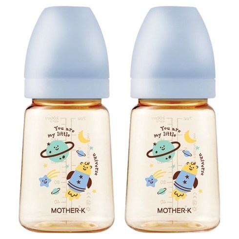 마더케이 베이직 PPSU 우주 젖병, 블루, 180ml, 2개