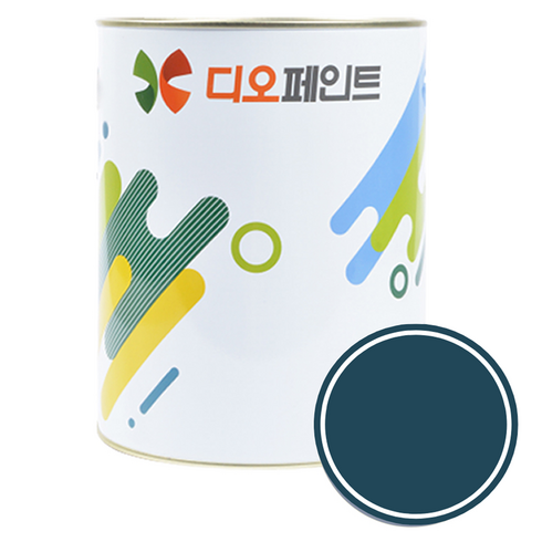 디오페인트 광택스 가구 방문 몰딩 수성 페인트 반광, 1개, 1L, 비비드 25 딥오션