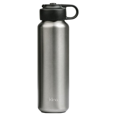 클리나 그립온 원터치 스텐 보온보냉 텀블러, 실버, 1개, 470ml