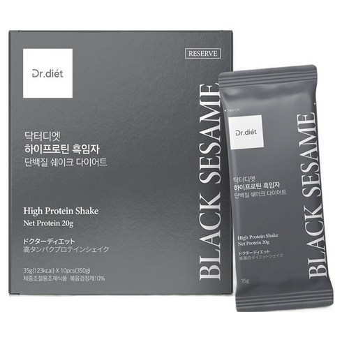 닥터디엣 하이프로틴 단백질 쉐이크 다이어트 흑임자 10p, 350g, 1개
